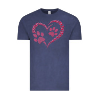 Vintage Denim funny valentine day gift t  shirt paw print heart dog cat owner lover Vintage Tee - linhVisuals