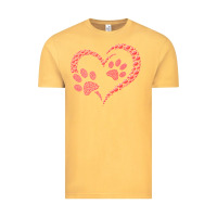 Vintage Mustard funny valentine day gift t  shirt paw print heart dog cat owner lover Vintage Tee - linhVisuals