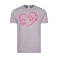 Vintage Zinc funny valentine day gift t  shirt paw print heart dog cat owner lover Vintage Tee - linhVisuals