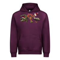 Mauve Wine Christmas alligator pelican crawfish Urban Hoodie - BarkalooDesign