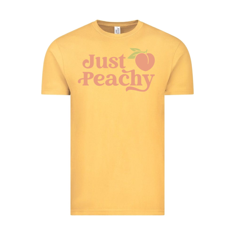 Just Peachy Retro 70s Georgia Peaches Summer Fruit Vintage Tee by linhVisuals | Teevron