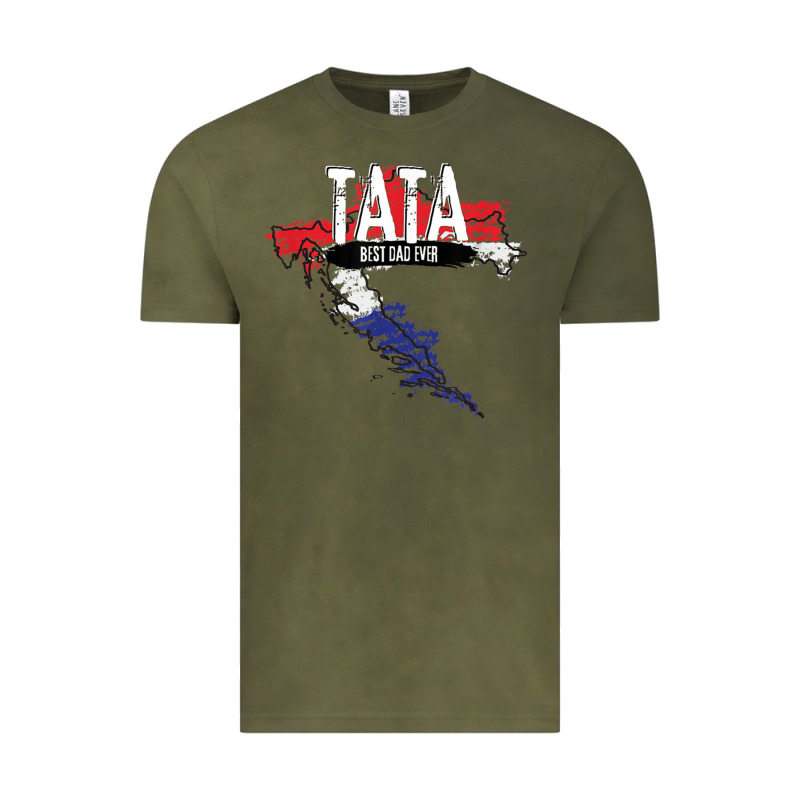 Mens Tata Croatian Father Croatia Bester Papa Father's Day Vintage Tee by linhVisuals | Teevron
