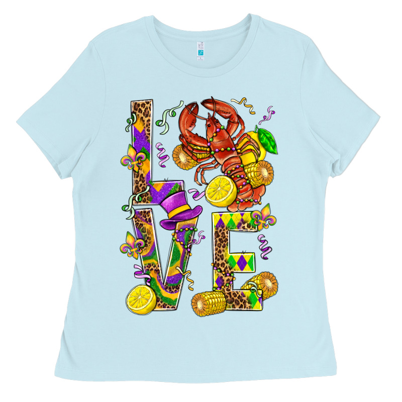 Love Crawfish Mardi Gras Ladies Tee by BundleAndBundleShop | Teevron