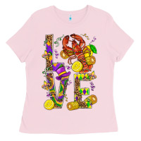 Bubblegum Pink Love Crawfish Mardi Gras Ladies Tee - BundleAndBundleShop