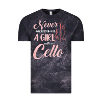 Cloud Black never underestimate a girl with a cello Vintage Tee - linhVisuals