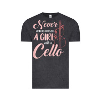Vintage Black never underestimate a girl with a cello Vintage Tee - linhVisuals