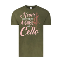 Vintage Olive never underestimate a girl with a cello Vintage Tee - linhVisuals