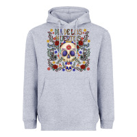 Heather Grey dia de los muertos Heavyweight Hoodie - CowhideDigitalArt