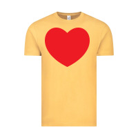 Vintage Mustard big heart Vintage Tee - linhVisuals