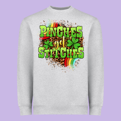 St. Patrick's Day Pinches Get Stitches Heavyweight Sweatshirt Designed By Oliviacreatesart