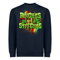 Navy St. Patrick's Day Pinches get stitches Heavyweight Sweatshirt - OliviaCreatesArt