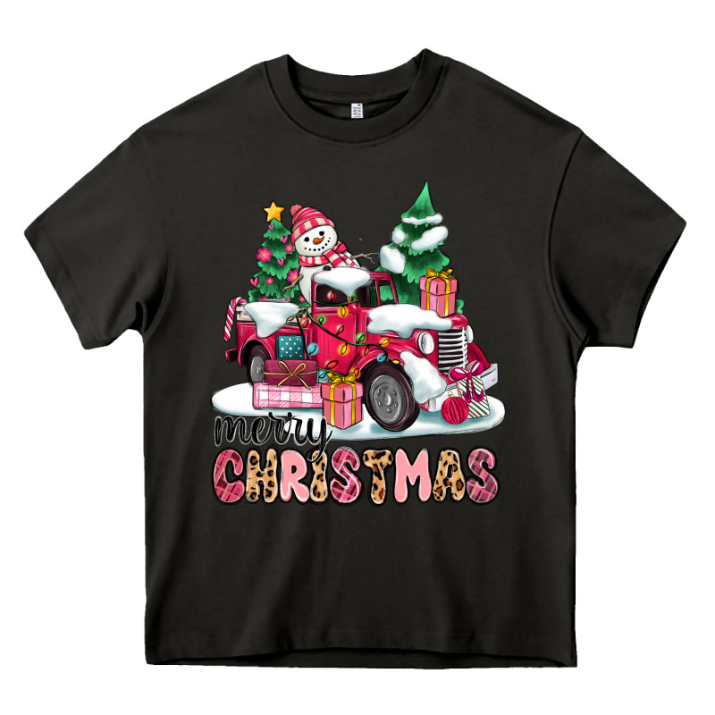 Pink Merry Christmas Heavy Core Tee by MaliasSmallBusiness | Teevron