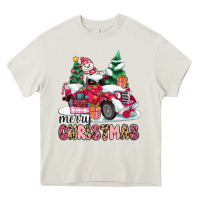 Cream pink merry christmas Heavy Core Tee - MaliasSmallBusiness
