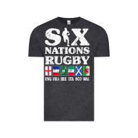 Vintage Black rugby 6 nations england france ireland italy scotland wales t shirt Vintage Tee - linhVisuals