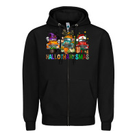 Black hallothanksmas trucks Zipper Hoodie - FaDigitalArtStudio