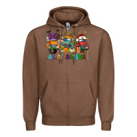 Chestnut hallothanksmas trucks Zipper Hoodie - FaDigitalArtStudio