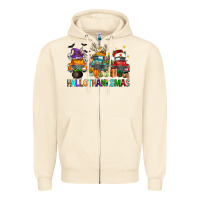 Sandshell hallothanksmas trucks Zipper Hoodie - FaDigitalArtStudio