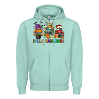 Seafoam hallothanksmas trucks Zipper Hoodie - FaDigitalArtStudio