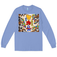 Colony Blue love puzzle ribbon Long Sleeve Tee - TumblerDesignByShophia