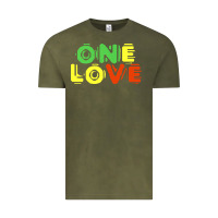 Vintage Olive reggae colors t  shirtone love reggae lovers pattern t  shirt Vintage Tee - linhVisuals