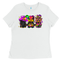 White Mardi Gras afro gnomies Ladies Tee - BundleAndBundleShop