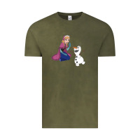 Vintage Olive olaf and  elsa Vintage Tee - linhVisuals