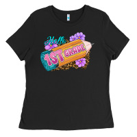 Black Hello 1st Grade Ladies Tee - RanaPortraitStore