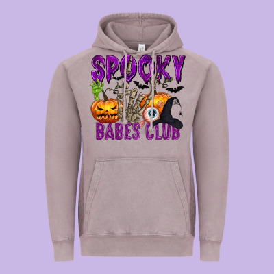 Spooky Babes Club Vintage Hoodie Designed By Texasbilliewilder