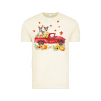 Basenji Pumpkin Truck Fall Leaf Thanksgiving Halloween Vintage Tee | Teevron
