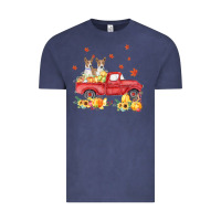 Vintage Denim basenji pumpkin truck fall leaf thanksgiving halloween Vintage Tee - linhVisuals