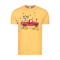 Vintage Mustard basenji pumpkin truck fall leaf thanksgiving halloween Vintage Tee - linhVisuals