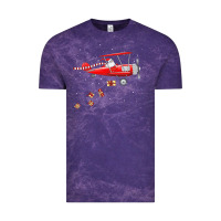 Cloud Purple christmas santa claus pilot flying airplane gift tee Vintage Tee - linhVisuals