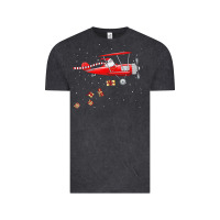 Vintage Black christmas santa claus pilot flying airplane gift tee Vintage Tee - linhVisuals