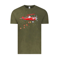 Vintage Olive christmas santa claus pilot flying airplane gift tee Vintage Tee - linhVisuals