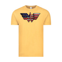 Vintage Mustard Wonder woman american flag Vintage Tee - linhVisuals