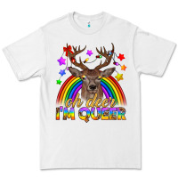 White LGBTQ+ Oh Deer I'm Queer Premium Tee - BundleAndBundleShop