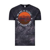 Cloud Black no one is illegal on stolen land 4th of july bison Vintage Tee - linhVisuals
