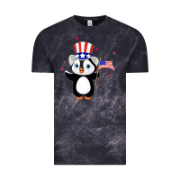 Cloud Black penguin american 4th of july penguin american flag Vintage Tee - linhVisuals