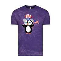 Cloud Purple penguin american 4th of july penguin american flag Vintage Tee - linhVisuals