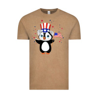 Vintage Coffee penguin american 4th of july penguin american flag Vintage Tee - linhVisuals