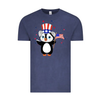 Vintage Denim penguin american 4th of july penguin american flag Vintage Tee - linhVisuals