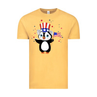 Vintage Mustard penguin american 4th of july penguin american flag Vintage Tee - linhVisuals