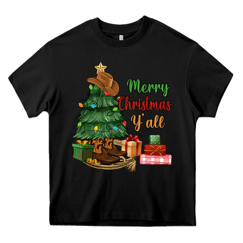 Merry Christmas Y'all Heavy Core Tee by MaliasSmallBusiness | Teevron