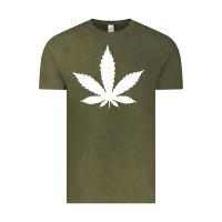 Vintage Olive weed leaf in a pocket marijuana cannabis Vintage Tee - linhVisuals