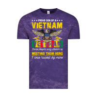 Cloud Purple proud vietnam veteran son gifts raised by my hero veteran day Vintage Tee - linhVisuals