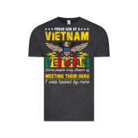 Vintage Black proud vietnam veteran son gifts raised by my hero veteran day Vintage Tee - linhVisuals