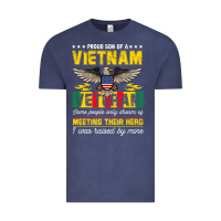 Vintage Denim proud vietnam veteran son gifts raised by my hero veteran day Vintage Tee - linhVisuals