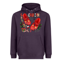 Plum christmas crocin around the tree Heavyweight Hoodie - CowhideDigitalArt