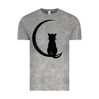 Cloud Rock womens double moon cat Vintage Tee - linhVisuals