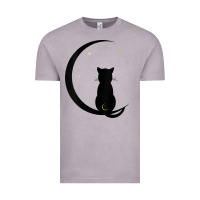 Vintage Zinc womens double moon cat Vintage Tee - linhVisuals